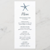 De blauwe Starfish | Nautical Wedding Menu (Voorkant)