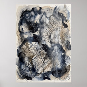 De Blauwe Stenen Sluier Spirituele Wandkunst Poster