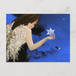 De blauwe ster. briefkaart