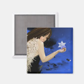 De blauwe ster magneet (Voorkant / Achterkant)