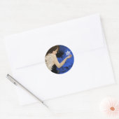 De blauwe ster. ronde sticker (Envelop)