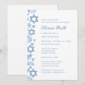 De blauwe ster van David Bat Mitswa Kaart (Voorkant / Achterkant)