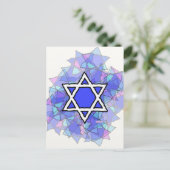De blauwe ster van David. Briefkaart (Staand voorkant)