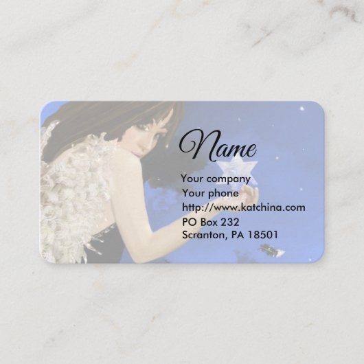 De blauwe ster visitekaartje (Voorkant)