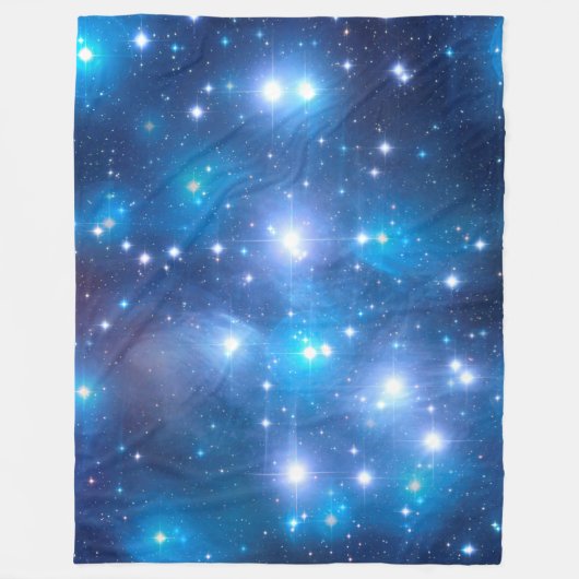 De blauwe Sterren van het Heelal + uw ideeën Fleece Deken (Voorkant)