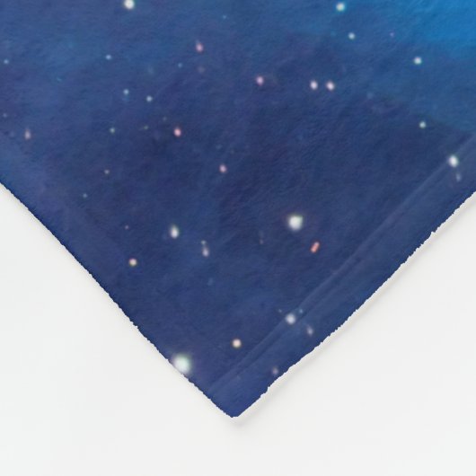 De blauwe Sterren van het Heelal + uw ideeën Fleece Deken (Hoek)