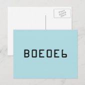 De Blauwe Stevige Kleur van het poeder met het Briefkaart (Voorkant / Achterkant)