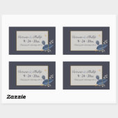 De blauwe Stickers van Bladeren (Vel)