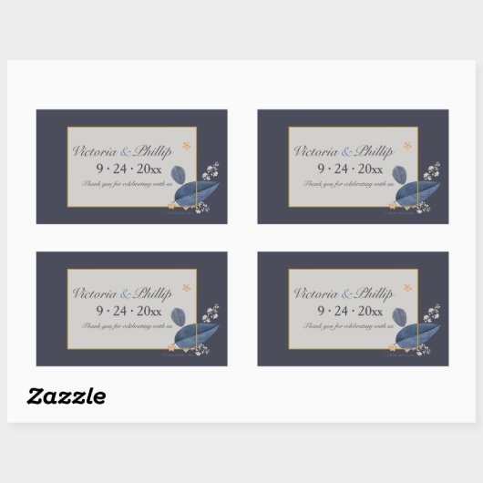 De blauwe Stickers van Bladeren (Vel)