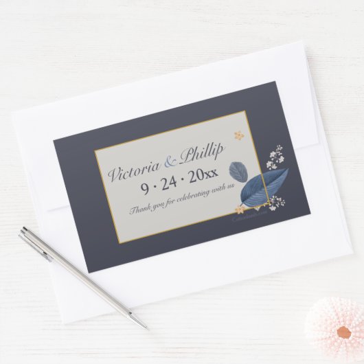 De blauwe Stickers van Bladeren (Envelop)