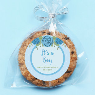 De blauwe Stip en de Rozen het zijn een Baby Ronde Sticker