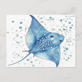 De blauwe straal briefkaart