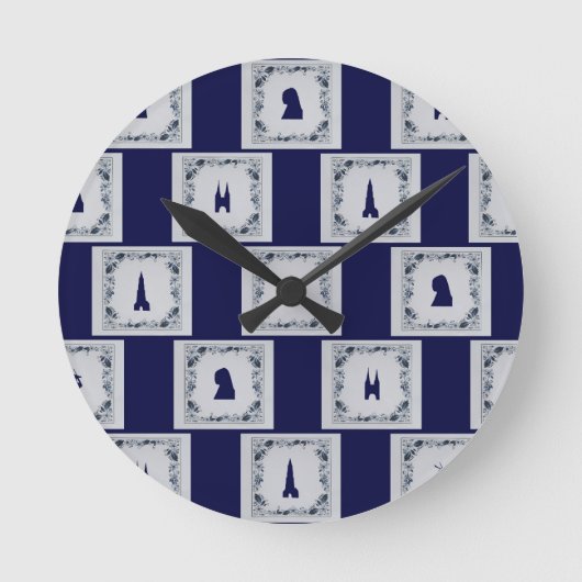 De blauwe tegels van Delft van de collage Ronde Klok (Voorkant)