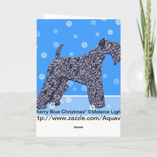 De Blauwe Terrier Kerstkaart van Kerry Feestdagen Kaart (Achterkant)