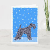 De Blauwe Terrier Kerstkaart van Kerry Feestdagen Kaart (Voorkant)