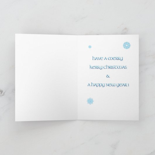 De Blauwe Terrier Kerstkaart van Kerry Feestdagen Kaart (Binnen)