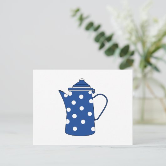De blauwe theepot briefkaart (Staand voorkant)