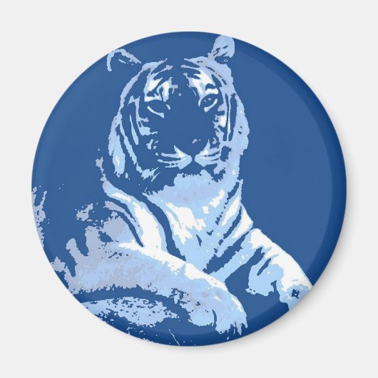 De blauwe tijger magneet (Voorkant)