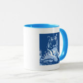 De blauwe tijger mok (Voorkant rechts)