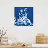 De blauwe tijger poster (Keuken)