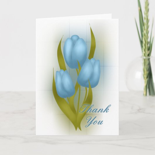 De blauwe Tulpen danken u kaarden Bedankkaart (Voorkant)