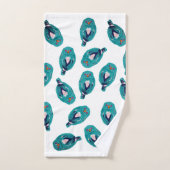 De blauwe uil bad handdoek (Handdoek)