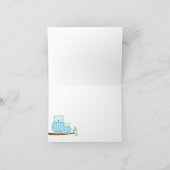 De blauwe Uilen van het Krasgeluid op Tak danken u Bedankkaart (Binnen)