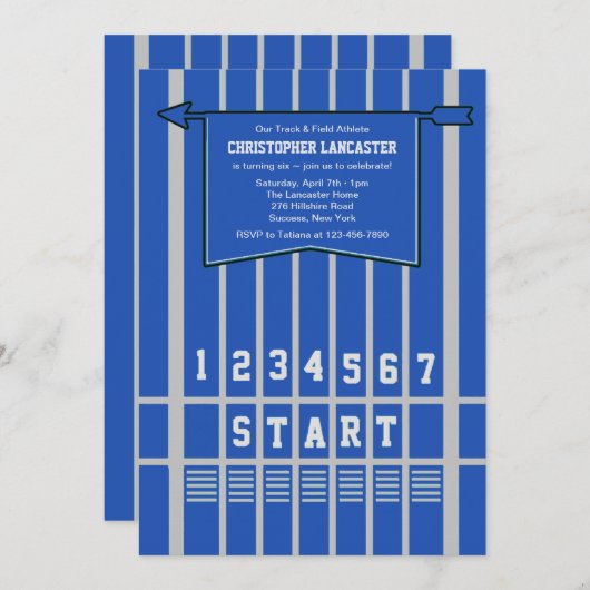 De Blauwe Uitnodiging van de Lijn van het Begin (Voorkant / Achterkant)