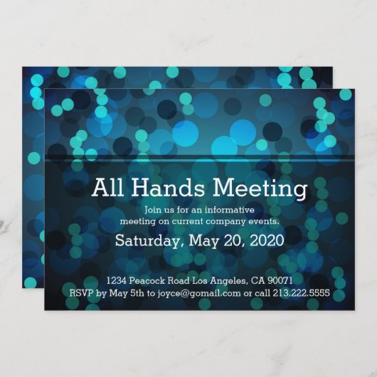 De blauwe Uitnodiging van de Vergadering van de Li (Voorkant / Achterkant)