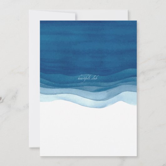 De blauwe Uitnodiging van de Verjaardag van de (Achterkant)