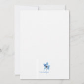 De blauwe Uitnodiging van het Doopsel van de Bloem (Achterkant)