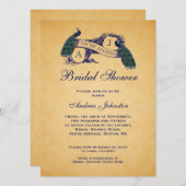 De blauwe Uitnodiging van het Vrijgezellenfeest (Voorkant / Achterkant)