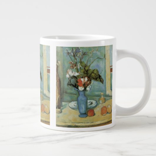 De blauwe vaas (Bloemen en fruit) van Paul Cezanne Grote Koffiekop (Rechts)