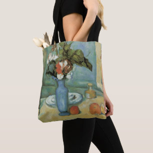 De Blauwe Vaas (Bloemen en Fruit) van Paul Cezanne Tote Bag