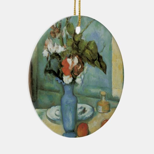 De blauwe vaas (bloemen en vruchten) van Paul Ceza Keramisch Ornament (Rechts)