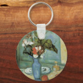 De blauwe vaas (bloemen en vruchten) van Paul Ceza Sleutelhanger (Voorkant)