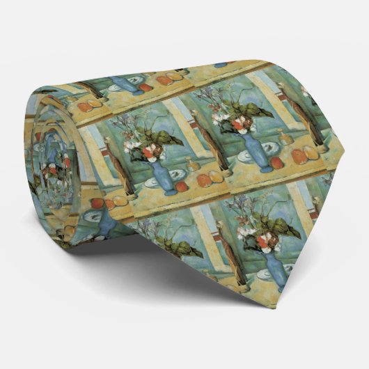 De blauwe vaas (bloemen en vruchten) van Paul Ceza Stropdas (Opgerold)