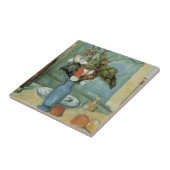 De blauwe vaas (bloemen en vruchten) van Paul Ceza Tegeltje (Zijkant)