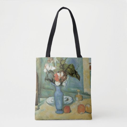 De blauwe vaas (bloemen en vruchten) van Paul Ceza Tote Bag (Voorkant)