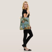De blauwe vaas (bloemen en vruchten) van Paul Ceza Tote Bag (Op model)