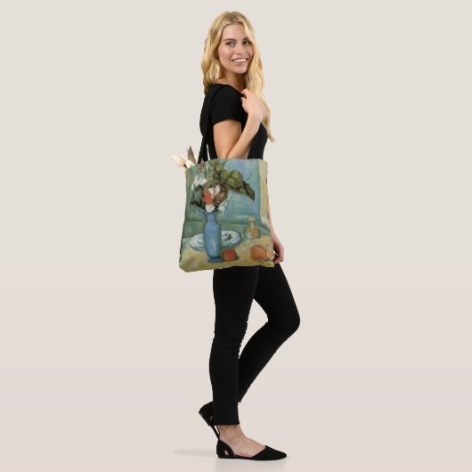 De blauwe vaas (bloemen en vruchten) van Paul Ceza Tote Bag (Op model)