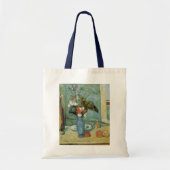 De blauwe vaas (bloemen en vruchten) van Paul Ceza Tote Bag (Voorkant)