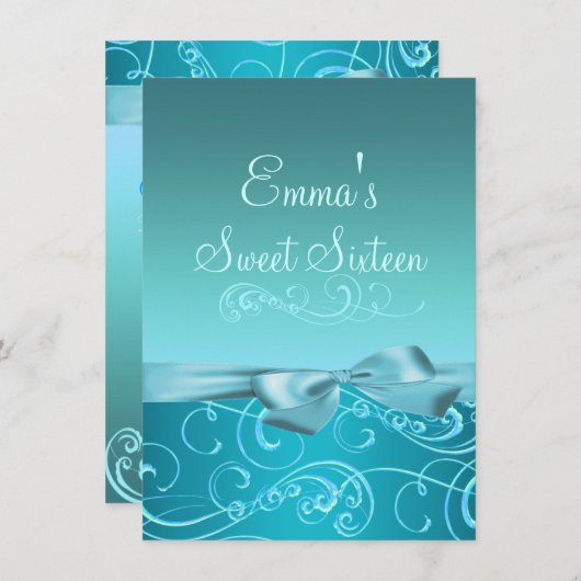 De blauwe Verjaardag van het Afbeelding van de Kaart (Voorkant / Achterkant)