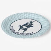 De blauwe Verjaardag van het Meisje van het Thema Papieren Bordje (Gekanteld)