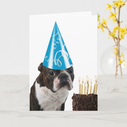 De blauwe Verjaardag van het Pet Kaart (Gele Bloem)