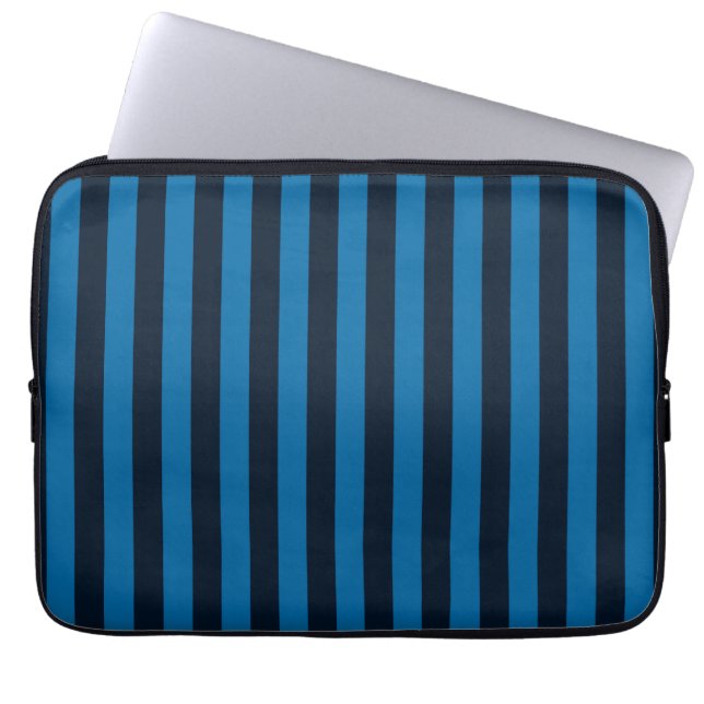 De blauwe Verticale Stripes Achtergrond past dit a Laptop Sleeve (Voorkant)