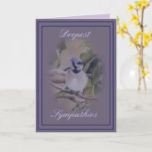 De blauwe Vlaamse gaai op lavendar- past om het Kaart (Gele Bloem)