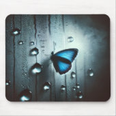 De blauwe vlinder onder de regen muismat (Voorkant)