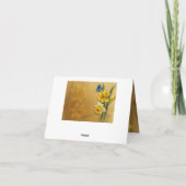 De blauwe Vlinder op het Huwelijk van Gele Bedankkaart (Achterkant)