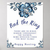 De blauwe Vloer vindt het Spel van het Vrijgezelle Poster (Voorkant)